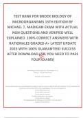 TEST BANK FOR BROCK BIOLOGY OF MICROORGANISMS 15TH EDITION BY MICHAEL T. MADIGAN EXAM WITH ACTUAL NGN QUESTIONS AND VERIFIED WELL EXPLAINED  100% CORRECT ANSWERS WITH RATIONALES GRADED A+ LATEST UPDATE  2025 WITH 100% GUARANTEED SUCCESS AFTER DOWNLOAD (AL