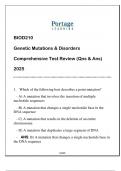 BIOD210 (Genetic Mutations & Disorders) Comprehensive Test Review 2025 (Qns & Ans