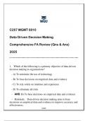 MGMT 6010 (MBA) Data Driven Decision Making Comprehensive FA Review 2025 (Qns & Ans).