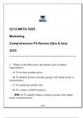 MKTG 5000 (MBA) Marketing Comprehensive FA Review 2025 (Qns & Ans