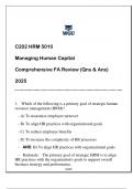 HRM 5010 (MBA) Managing Human Capital Comprehensive FA Review 2025 (Qns & Ans