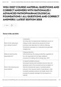 WGU D027 COURSE MATERIAL QUESTIONS AND CORRECT ANSWERS WITH RATIONALES | ADVANCED PATHOPHARMACOLOGICAL FOUNDATIONS | ALL QUESTIONS AND CORRECT ANSWERS | LATEST EDITION 2025