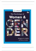 Instructor’s Manual with Test Bank for Margaret W. Matlin’s The Psychology of Women and Gender Eighth Edition Complete Verified Edition