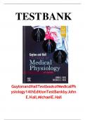 TEST BANK FOR GUYTON AND HALL TEXTBOOK OF MEDICAL PHYSIOLOGY 14TH EDITION BY JOHN E. HALL Guyton And Hall Textbook Of Medical Physiology 14th Edition Test Bank (Complete Chapters 1-85) Updated Version