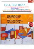                FULL TEST BANK For Research Methods for the Behavioral Sciences 6th Edition by Frederick Gravetter  Latest Update Graded A+     