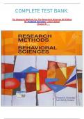                           COMPLETE TEST BANK:   For Research Methods For The Behavioral Sciences 6th Edition By Frederick Gravetter  Latest Update Graded A+     