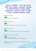 Exam 3: NUR265 / NUR 265 (Latest 2025/ 2026 Update) Advanced Concepts of Medical-Surgical Nursing Guide| Questions & Answers| Grade A| 100% Correct (Verified Solutions)- Galen