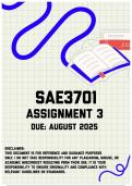 SAE3701 Assignment 3 | Due August 2025