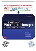 DiPiro's Pharmacotherapy: A Pathophysiologic Approach 12th Edition By Joseph T. DiPiro And 5 More| All CHAPTERs 1-167 Covered | Original| Verified| Latest Edition| Rated A+