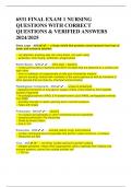 6531 FINAL EXAM 1 NURSING QUESTIONS WITH CORRECT QUESTIONS & VERIFIED ANSWERS 2024/2025