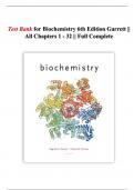 Test Bank for Biochemistry 6th Edition Garrett || All Chapters 1 - 32 || Full Complete || Updated 2025