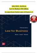 SOLUTION MANUAL For Law for Business, 15th Edition By A. James Barnes, Timothy Lemper, Verified All-Chapters 1 - 47, Complete Solution Guide.