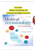 TEST BANK Medical Terminology Get Connected 3rd Edition Frucht.