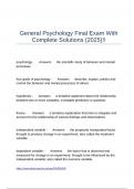 General Psychology Final Exam With Complete Solutions (2025)!!