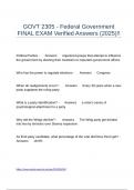 GOVT 2305 - Federal Government FINAL EXAM Verified Answers (2025)!!