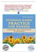 Evidence-Based Practice for Nurses: Appraisal and Application of Research with Navigate Advantage Access 6th Edition By Nola A. Schmidt & Janet M. Brown| All Chapters 1-19 Covered| Original| Verified| Latest Edition| Rated A+| Test Bank