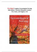 Test Bank Complete Gerontological Nursing 10th Edition: Charlotte Eliopoulos (Author) Five Units || All Chapters 1-36 Updated 2025