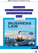 SOLUTION MANUAL Business Law: Text & Exercises (MindTap Course List) 10th Edition by Roger LeRoy Miller, William E. Hollowell | Complete Solution.