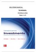 Solution Manual for Investments 13th Edition by Zvi Bodie, Alex Kane, Alan J. Marcus, All Chapters 1-28 covered and verified complete ISBN:9781266085963