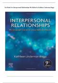 Test Bank For Interpersonal Relationships 9th Edition by Kathleen Underman Boggs