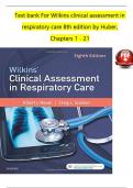 Test Bank For Wilkins' Clinical Assessment in Respiratory Care 9th Edition By Al Heuer  / 9780323696999 / Chapter 1-21 / Complete Questions and Answers A+