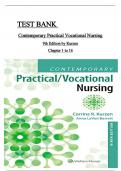 Test Bank  Contemporary Practical/Vocational Nursing, 9th Edition (Kurzen), Chapter 1-16 | All Chapters ISBN:9781975136215