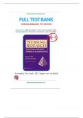 TEST BANK - NURSING RESEARCH 11TH EDITION BY DENISE POLIT, (ALL CHAPTERS INCLUDED 1-33) COMPLETE GUIDE | GRADED A+