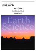 Test Bank for Earth Science 14th Edition By Edward J. Tarbuck & Frederick K. Lutgens All 24 Chapters Covered ISBN:9780321928092