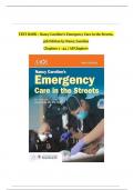 TEST BANK For Nancy Caroline’s Emergency Care in the Streets, 9th Edition by Nancy Caroline, Verified Chapters 1 - 53, Complete Newest Version