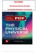 The Physical Universe, 18th Edition by Konrad Krauskopf - Test Bank, All 1-19 Chapters Covered ,Latest Edition