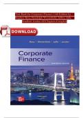 TEST BANK For Corporate Finance, 13th Edition By Stephen Ross, Randolph Westerfield, Verified Chapters 1 - 31, Complete Newest Version