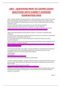 LBS1 - QUESTIONS PROF VIC SAMPLE EXAM QUESTIONS WITH CORRECT ANSWERS GUARANTEED PASS