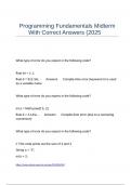 Programming Fundamentals Midterm With Correct Answers (2025)!!