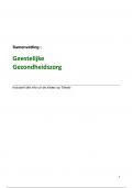 een volledige en gestructureerde samenvatting van het handboek 'Psychiatrie, een inleiding' van de delen die voor het opleidingsvak "Geestelijke Gezondheidszorg