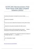 ECON 2301 Macroeconomics Final Exam Study Guide With Complete Solutions (2025)!!