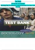 TEST BANK FOR KIMMEL AND ARONSON SOCIOLOGY NOW THE ESSENTIALS PREPARED BY ELIZABETH PARE WAYNE STATE UNIVERSITY 