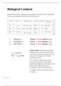 University of Edinburgh Biochemistry 1B Catalysis Notes