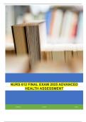 NURS 612 FINAL EXAM 2025 ADVANCED HEALTH ASSESSMENT