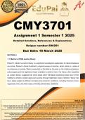 CMY3701 Assignment 1 (COMPLETE ANSWERS) Semester 1 2025 (506251) - DUE 18 March 2025