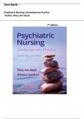 Test Bank For Psychiatric Nursing: Contemporary Practice 7th Edition  by Mary Ann Boyd ||  All Chapters 1-43|| Latest Edition 