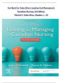 TEST BANK FOR YODER-WISE’S LEADING AND MANAGING IN CANADIAN NURSING, 2ND EDITION, PATRICIA S. YODER-WISE, JANICE WADDELL, NANCY WALTON