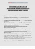 MSSC 4.0 Quality Practices & Measurements. Exam Questions With Correct Answers 100% Verified.