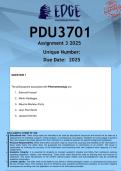 PDU3701 Assignment 3 (ANSWERS) 2025 - DISTINCTION GUARANTEED