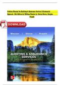 Solution Manual For Auditing & Assurance Services: A Systematic Approach, 12th Edition By William Messier Jr, Steven Glover, Verified Chapters 1 - 21, Complete Newest Version