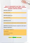 HSA6115 MANAGEMENT MID TERM - STUDY COMPLETE QUESTIONS AND CORRECT DETAILED  ANSWERS (VERIFIED ANSWERS