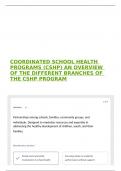 COORDINATED SCHOOL HEALTH PROGRAMS (CSHP) AN OVERVIEW OF THE DIFFERENT BRANCHES OF THE CSHP PROGRAM