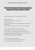 NSCA CPSS Chapters 17-20 Exam Questions With Correct Answers 100% Verified.