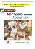 Test Bank - for Managerial Accounting, 5th Edition by Stacey Whitecotton, All Chapters 1-13 |Complete Guide A+