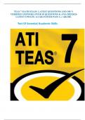 TEAS 7 MATH EXAM- LATEST QUESTIONS AND 100 % VERIFIED ANSWERS (OVER 50 QUESTIONS & ANS) 2025/2026 LATEST UPDATE. GUARANTEED PASS A + GRADE.