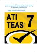 TEAS 7 MATH EXAM- QUESTIONS AND 100 % VERIFIED ANSWERS (QUESTIONS & ANS) 2025/2026 LATEST UPDATE. GUARANTEED PASS A + GRADE.